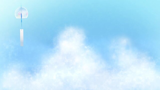 揺れる風鈴のアニメーション【青空の背景】【ループ】
