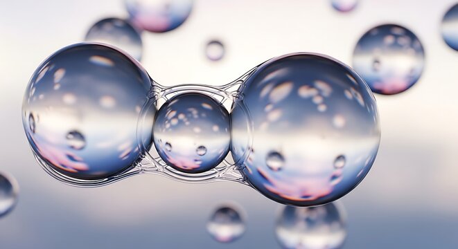 Soap Bubbles Floating in Air.