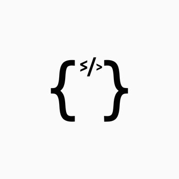 Code bracket symbol icon.