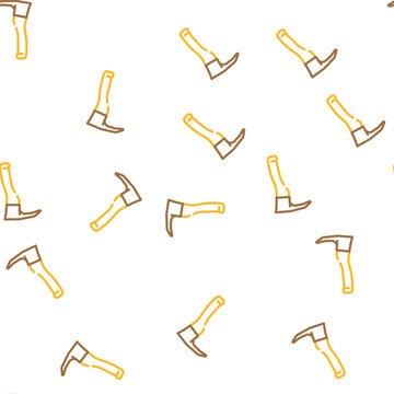 adze axe tool vector seamless pattern adze axe tool sign illustration
