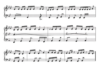 Fototapeta premium Monochromatic abstract composition of musical notes 