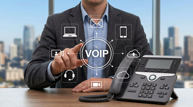Business VoIP Communication System with Cloud Calling and Video Conferencing