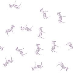 Fototapeta premium zebra animal glyph vector seamless pattern. zebra animal signthin illustration