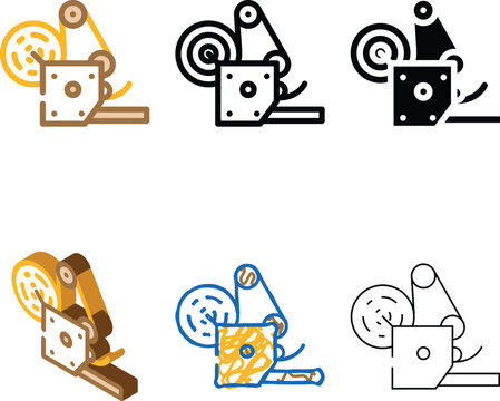 labeler factory tool color types icon vector. labeler factory tool sign. isolated symbol illustration