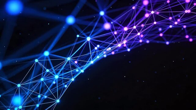 Abstract network of glowing nodes