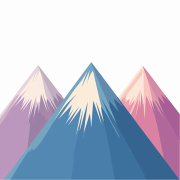 Stylized Mountain Peaks with Snow Caps