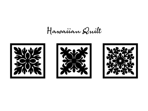 Hawaiian Quilt pattern,Breadfruit,Pineapple,Plumeria