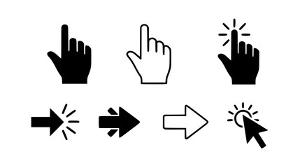 Fototapeta premium Cursor and hand pointer icons for navigation and interaction