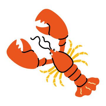 Lobster vector illustration with big claws