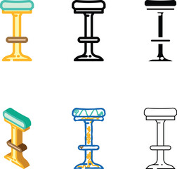 Obraz premium bar stool outdoor furniture color icon vector. bar stool outdoor series furniture sign. isolated symbol illustration
