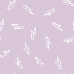 Naklejka premium parrot bird line seamless pattern parrot bird thin line illustration