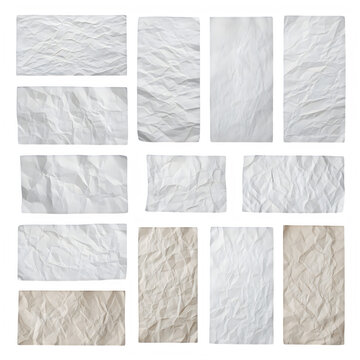 Stack of folded white and beige towels on shelf isolated on white background