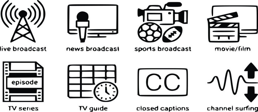 TV Channel Media Vector Collection