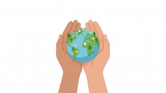 hand with green leaf