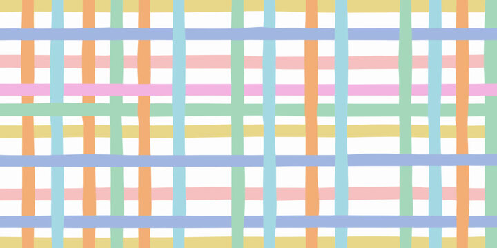 Pastel Plaid Pattern With Interwoven Horizontal And Vertical Stripes