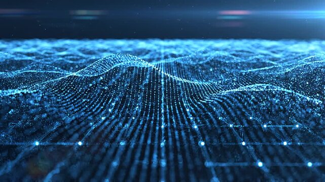 Abstract digital flow of binary code through a glowing portal, representing data transfer and technology concepts