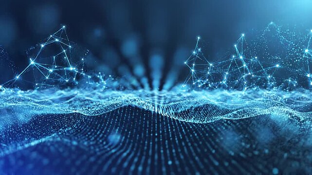 Digital Network and Data Visualization Abstract Background, Illustrating Connectivity and Technology