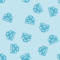 Fototapeta premium car tool kit accessory line seamless pattern car tool kit accessory thin line illustration