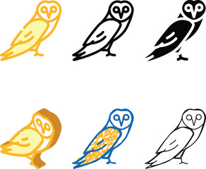 Obraz premium owl bird clean color icon vector. owl bird sign. isolated symbol illustration