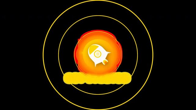 Rocket Get Started Call to Action 4K Animated Icon Seamless Loop Transparent Background
