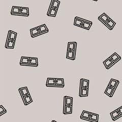 Fototapeta premium window top view line seamless pattern window top view thin line illustration