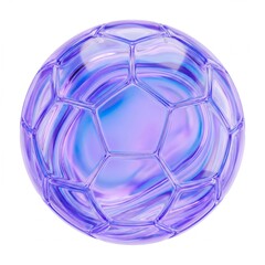 Naklejka premium 3D Glass Soccer Ball Icon Isolated on White Background