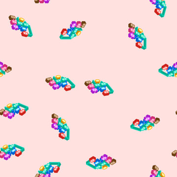 software prototyping isometric seamless pattern. software prototyping sign illustration