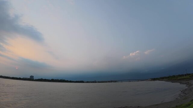 Sunset timelapse at Rupsha River in Khulna Bangladesh, nature