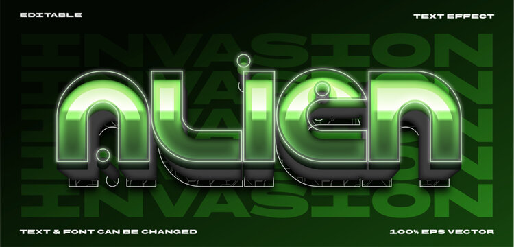 Alien Invasion Editable Text Effect with Radioactive Green Glow
