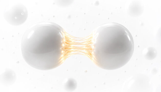 Abstract Biomedical Visualization of Cell Division and Mitosis with Glowing Spindle Fibers