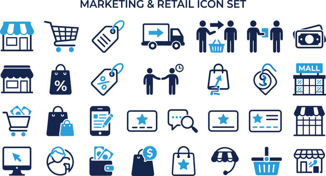 B2B icon set. Business to business, supplier, commerce, vendor, enterprise, partnership, manufacturer, purchase order, supply chain, transaction, quotation and more. Solid vector icons collection.