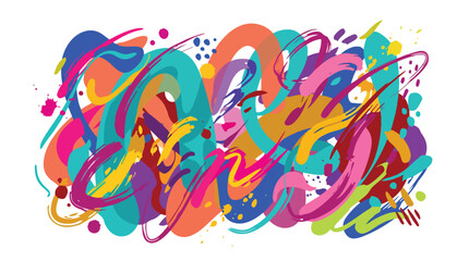 Obraz premium Vibrant abstract painting background with colorful brushstrokes and artistic splatters on a white backdrop for creative design projects and modern art decor