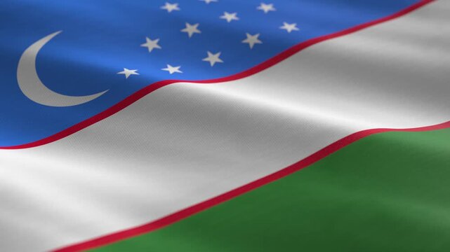 Uzbekistan - waving flag loop