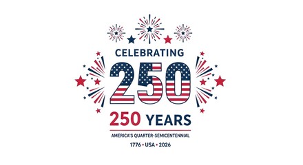 Obraz premium America 250 years anniversary celebration graphic with transparent background