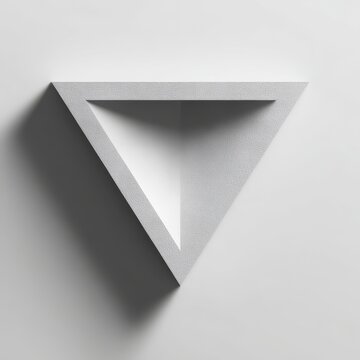 Centered inverted triangle graphic with subtle shadow and depth