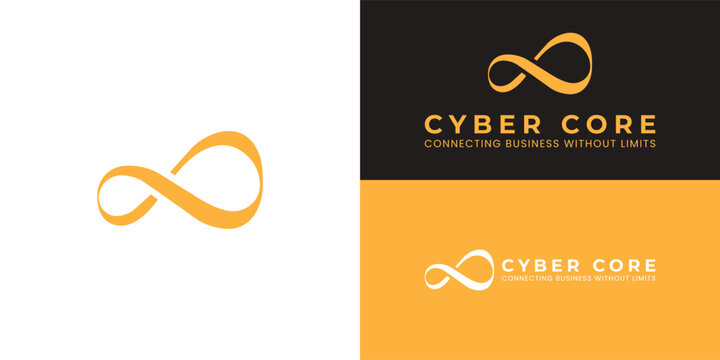 A minimalist logo for technology solutions featuring an abstract infinity loop to symbolise continuous support, seamless connectivity, cyber resilience, and long-term business partnerships.
