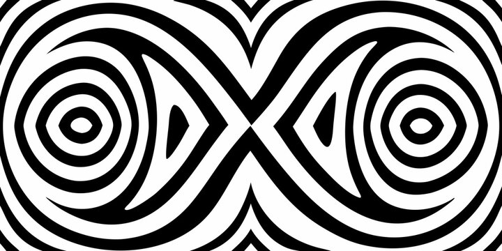 Spiral pattern in black and white symmetrical vector illustration