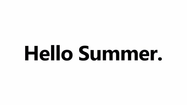 Hello Summer  Text Animation on transparent background in 4K animation with alpha channel  text animation hello summer .