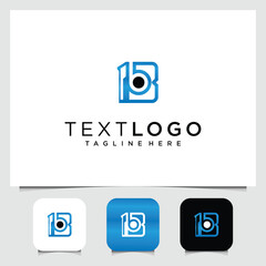 minimalist logo design template with letter b and camera © mastinflowᵀᴹ