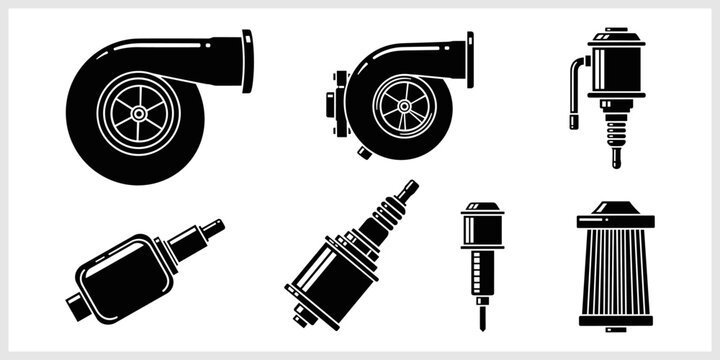 Set of Automotive Car Parts Icons