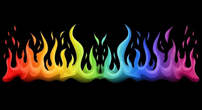Rainbow flames wallpaper colorful fire background for mobile and desktop