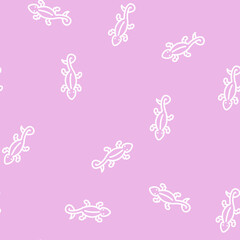 Obraz premium lizard animal line seamless pattern lizard animal thin line illustration
