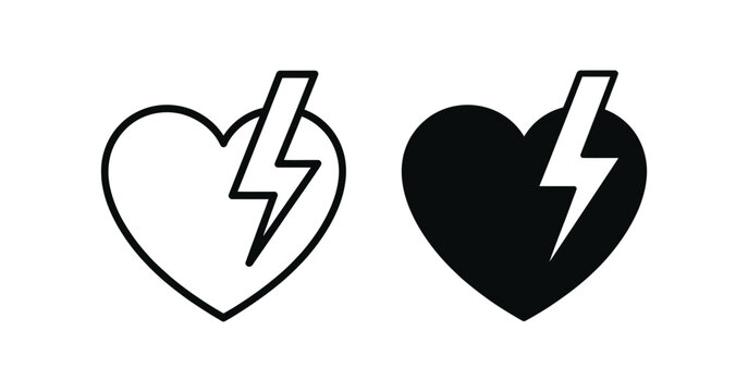 Heart Attack and Cardiac Warning icon with Heartbeat and Emergency Healthcare symbol, vector illustration for Medical Awareness concepts.