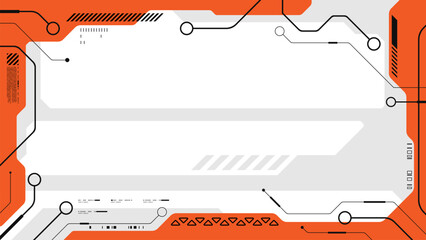 Abstract orange and white hi tech horizontal with cyberpunk style design background © Mooam