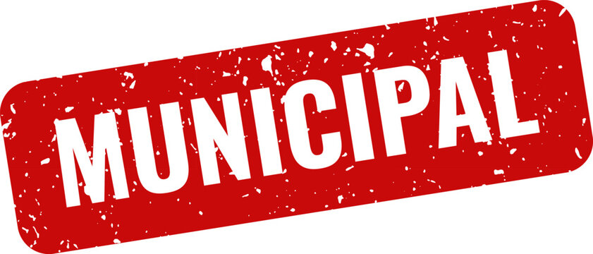 Municipal red stamp on white background government and local authority seal