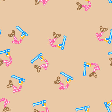 cobots collaborative robots industry 5 vector seamless pattern cobots collaborative robots industry 5 sign illustration