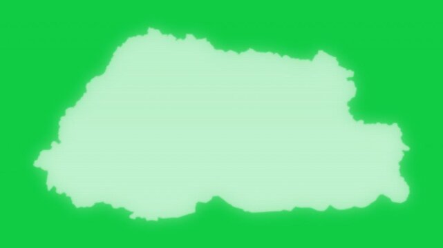 Bhutan VHS old screen effect map pop animation green background