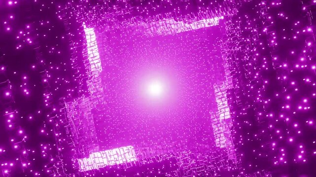 purple sparkling boxes motion in loop background 4k video