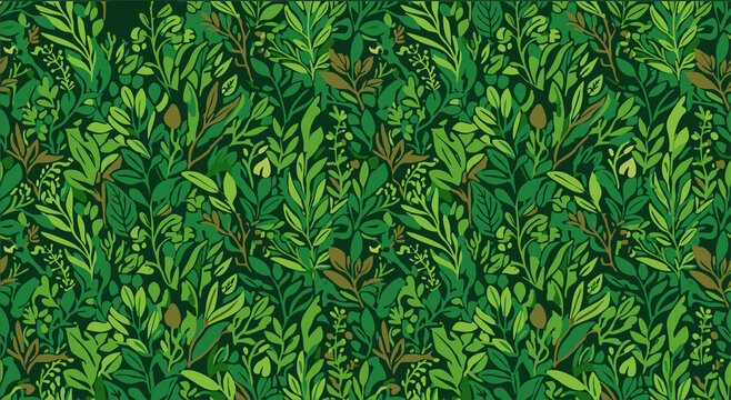 Deep Sea Algae and Coral Seamless Pattern on Teal