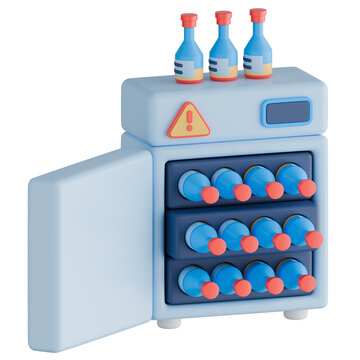 Automated Blood Culture Incubator with Bottles for Hemoculture. 3d illustration.